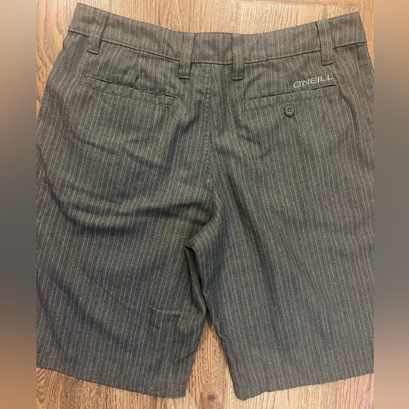 Oneill Shorts Men’s Size 34 Gray Pinstriped Flat Front Knit Chino Skate Surf - Picture 5 of 5